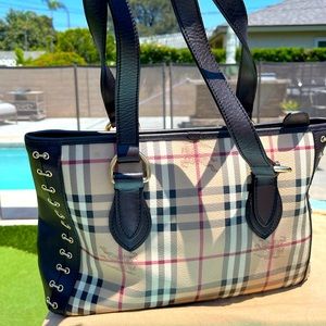 Rare Authentic Burberry Side Riveted Handbag